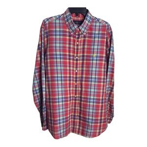 Polo Ralph Lauren XL Plaid Casual Preppy Button Down Oxford Fabric Shirt